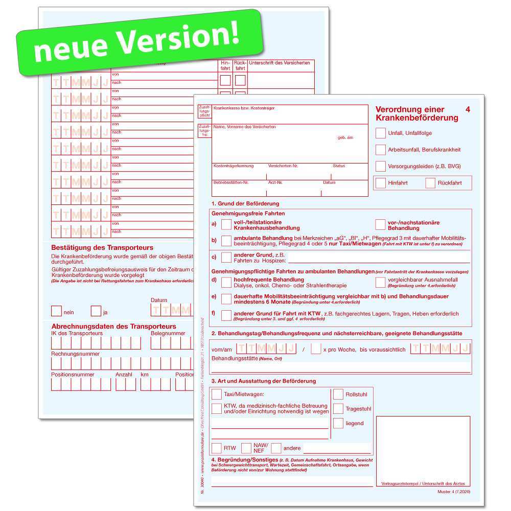 Muster 4 Krankenbefoerderung