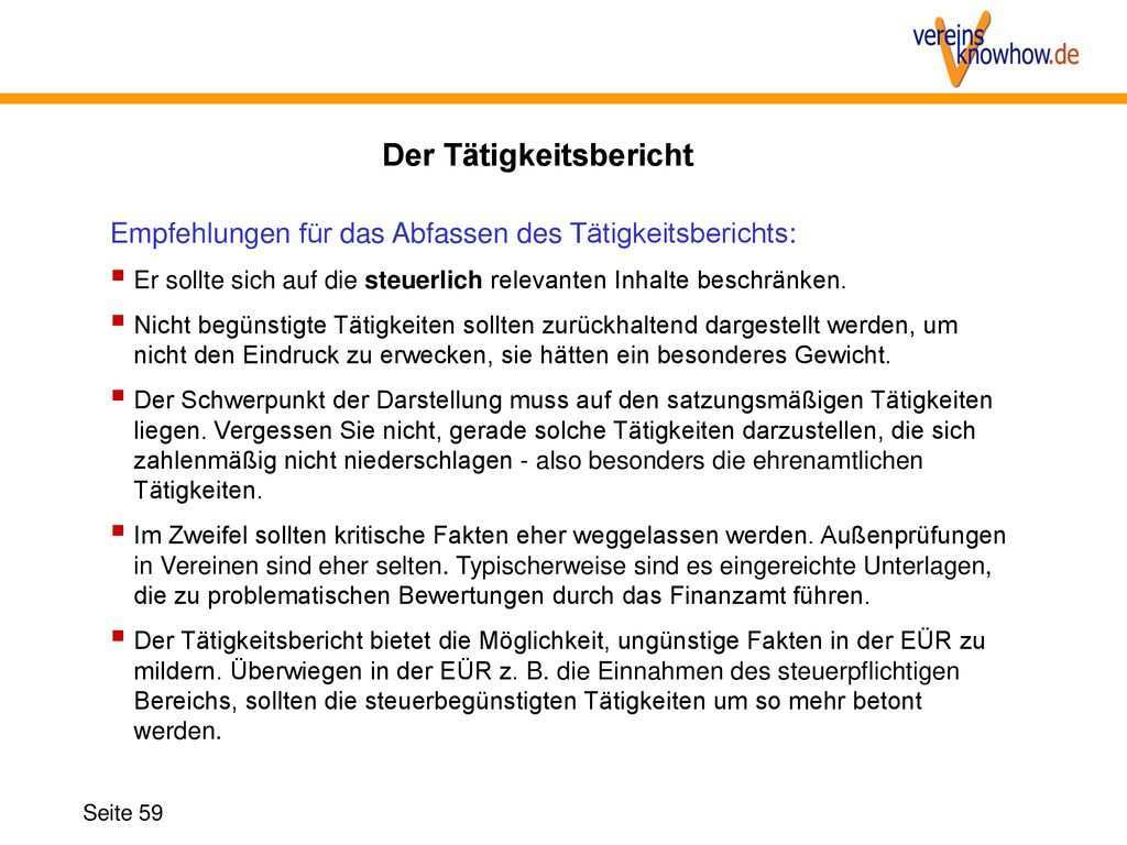 Taetigkeitsbericht Verein Muster