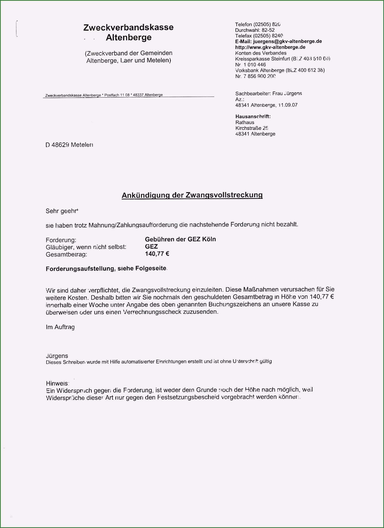 Widerspruch Exmatrikulation Muster