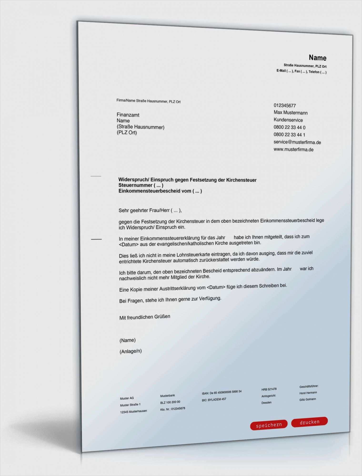 Widerspruch Rechnung Muster